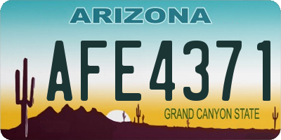 AZ license plate AFE4371