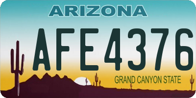AZ license plate AFE4376