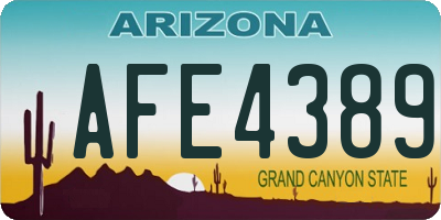 AZ license plate AFE4389
