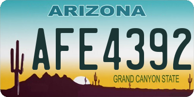 AZ license plate AFE4392