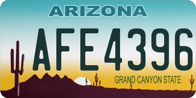 AZ license plate AFE4396