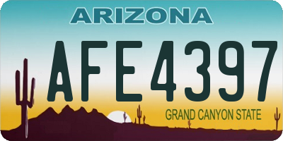 AZ license plate AFE4397
