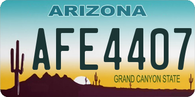 AZ license plate AFE4407
