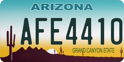 AZ license plate AFE4410