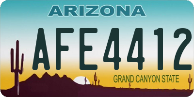 AZ license plate AFE4412