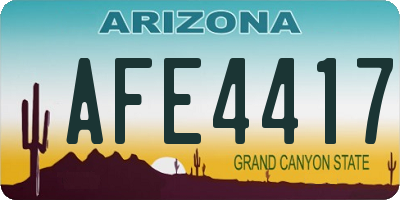 AZ license plate AFE4417