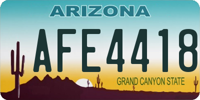 AZ license plate AFE4418