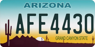 AZ license plate AFE4430