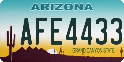 AZ license plate AFE4433