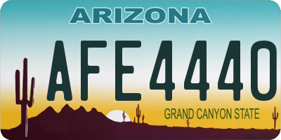 AZ license plate AFE4440