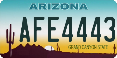 AZ license plate AFE4443