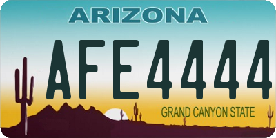AZ license plate AFE4444