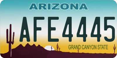 AZ license plate AFE4445