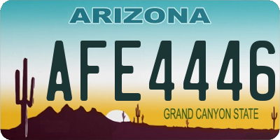 AZ license plate AFE4446
