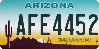 AZ license plate AFE4452