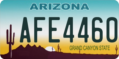 AZ license plate AFE4460