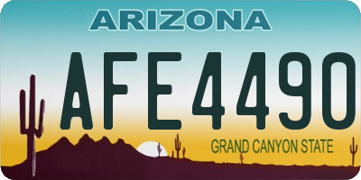 AZ license plate AFE4490
