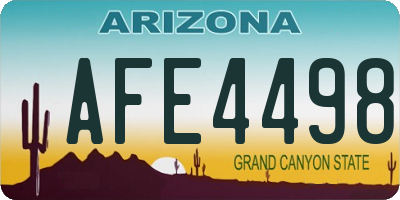 AZ license plate AFE4498