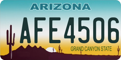 AZ license plate AFE4506