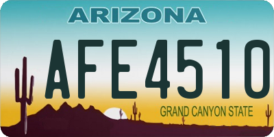 AZ license plate AFE4510