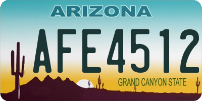AZ license plate AFE4512