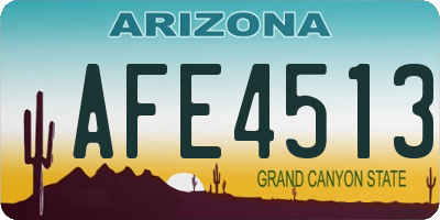 AZ license plate AFE4513