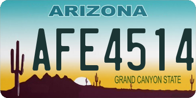 AZ license plate AFE4514