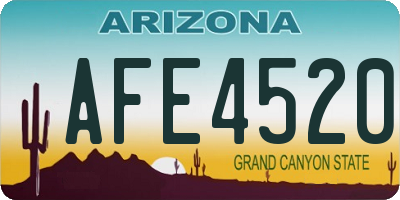 AZ license plate AFE4520