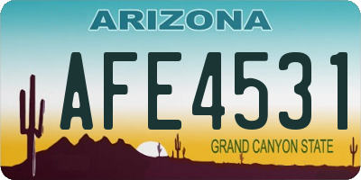 AZ license plate AFE4531