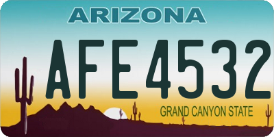 AZ license plate AFE4532