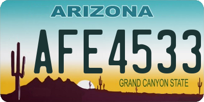 AZ license plate AFE4533