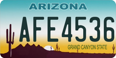 AZ license plate AFE4536