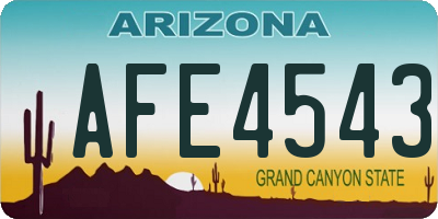 AZ license plate AFE4543