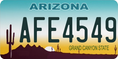 AZ license plate AFE4549