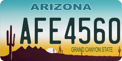 AZ license plate AFE4560