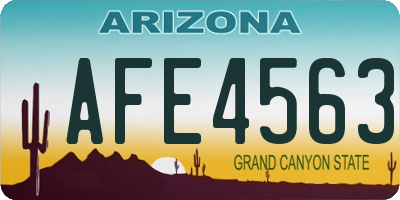 AZ license plate AFE4563