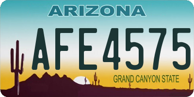 AZ license plate AFE4575