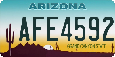 AZ license plate AFE4592