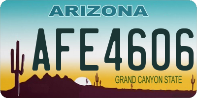 AZ license plate AFE4606