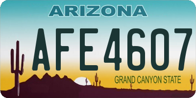 AZ license plate AFE4607