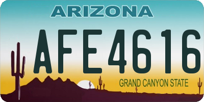 AZ license plate AFE4616