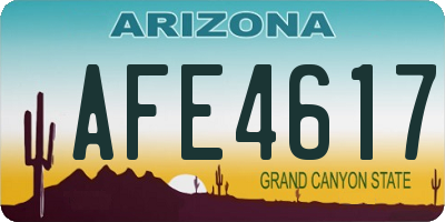 AZ license plate AFE4617