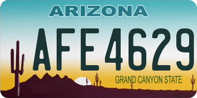 AZ license plate AFE4629