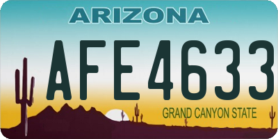 AZ license plate AFE4633
