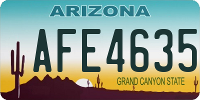 AZ license plate AFE4635