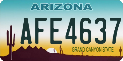 AZ license plate AFE4637