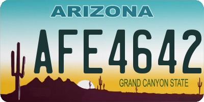 AZ license plate AFE4642