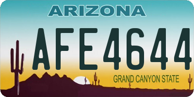 AZ license plate AFE4644
