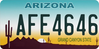 AZ license plate AFE4646