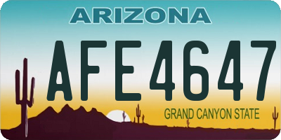 AZ license plate AFE4647